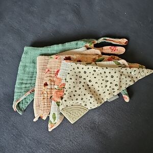 Baby Girl Floral and Polka Dot Bandana Bibs